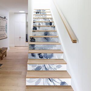 15 PCS Leather Textured Vinyl Peel and Stick Stair Riser Decals, 39.37"x7.09"